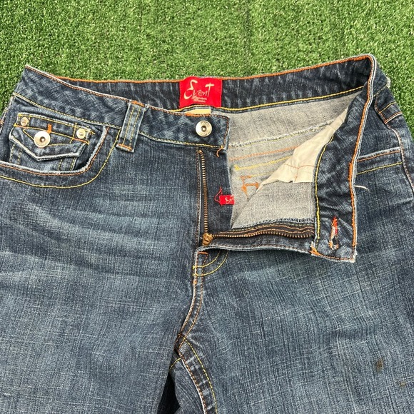 VTG Event Jeans Women's Wash Sz 14 31x31 Bootcut Stretch Embroidered Hearts Flap - Picture 5 of 11